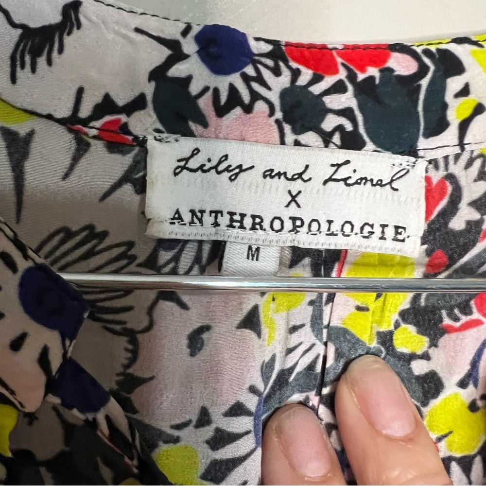 Lily and Lionel X Anthropologie Rina Multicolor Floral Zebra‎ Boho Midi Dress - Picture 8 of 11